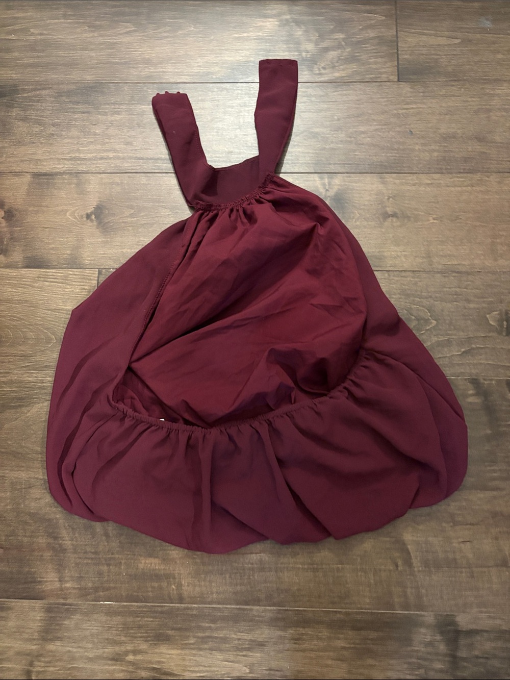 ' Burgundy Bubble Dress - Sleeveless Halter Style - Picture 2 of 2
